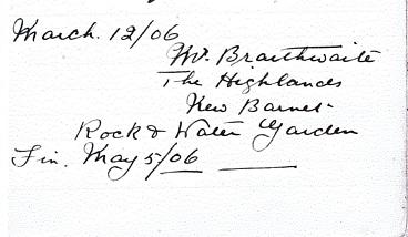  March 12/06 Mr Braithwaite, The Highlands, New Barnet -- Rock & Water Garden.  Fin. May 5/06